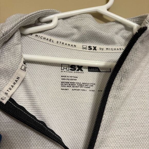 Michael Strahan MSX Boys Gray Black Quarter Zip Up Lightweight Jacket Large 14/1 - Picture 7 of 7